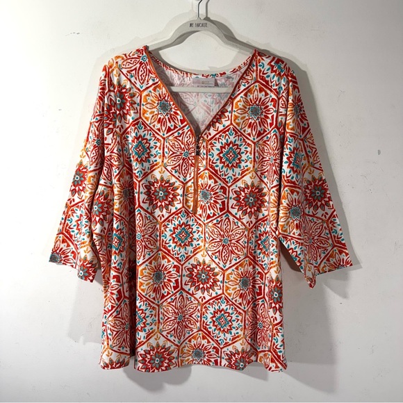 Belle by Kim Gravel TripleLuxe Knit Signature Zip Top Sz 2X NWOT - Picture 2 of 9